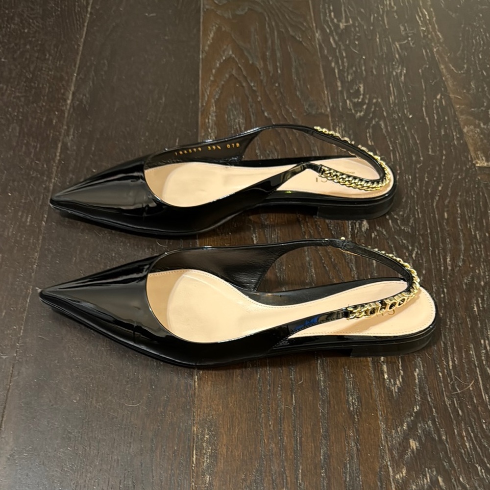 Gucci Black Patent Leather Slingback Pumps - Picture 2 of 12